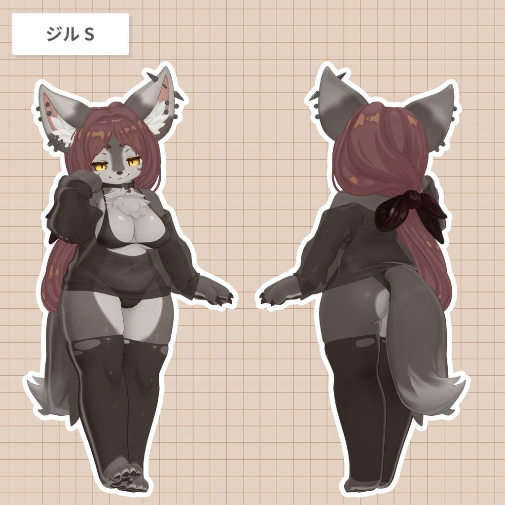 ローポニー・シズカ【25アバター対応 / 3D髪型】