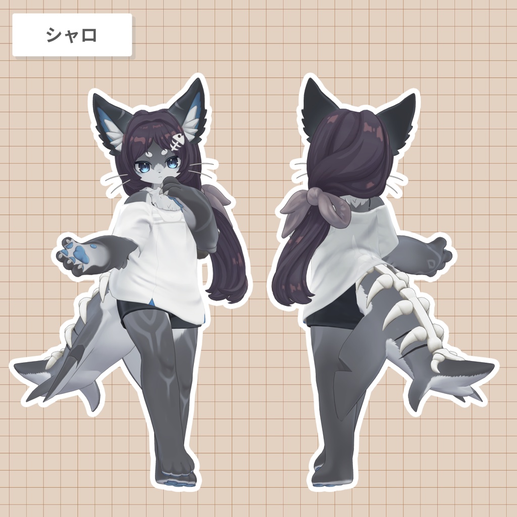 ローポニー・シズカ【25アバター対応 / 3D髪型】