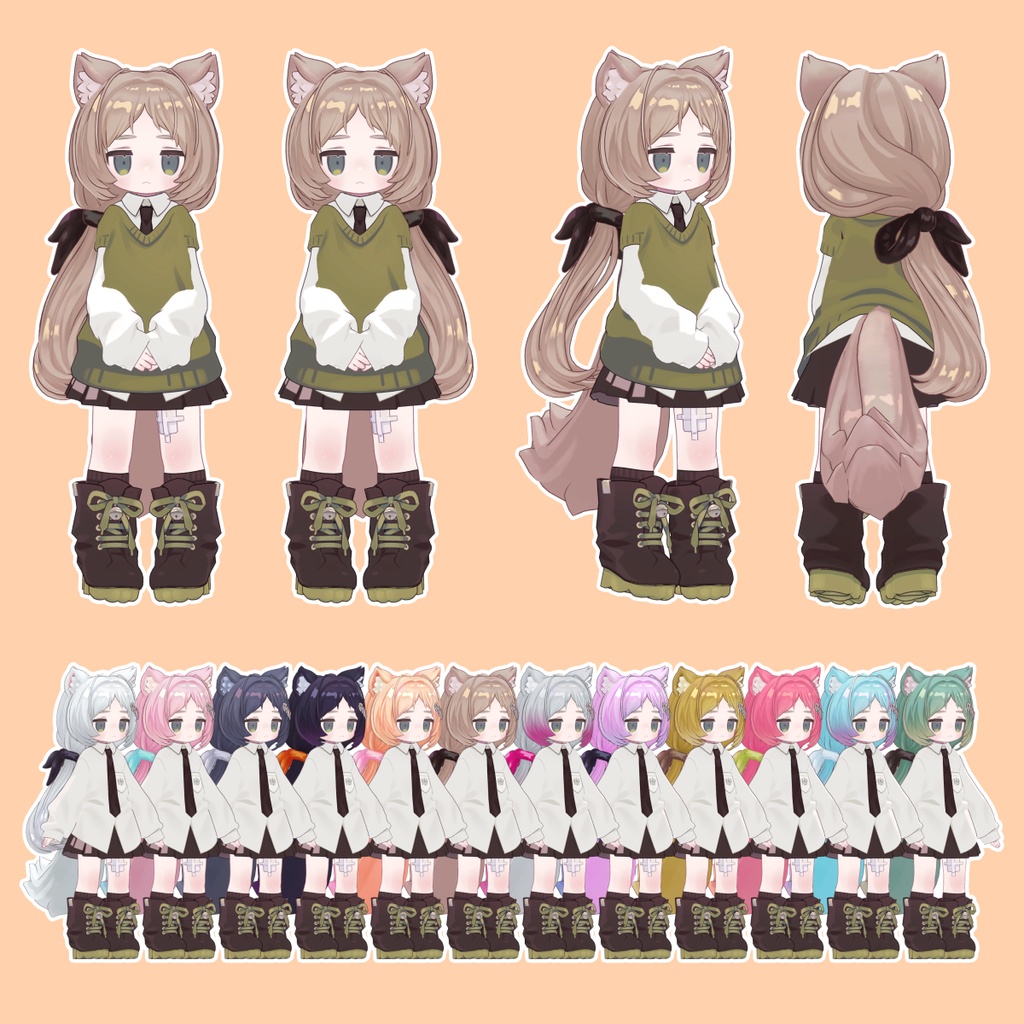 ローポニー・シズカ【25アバター対応 / 3D髪型】