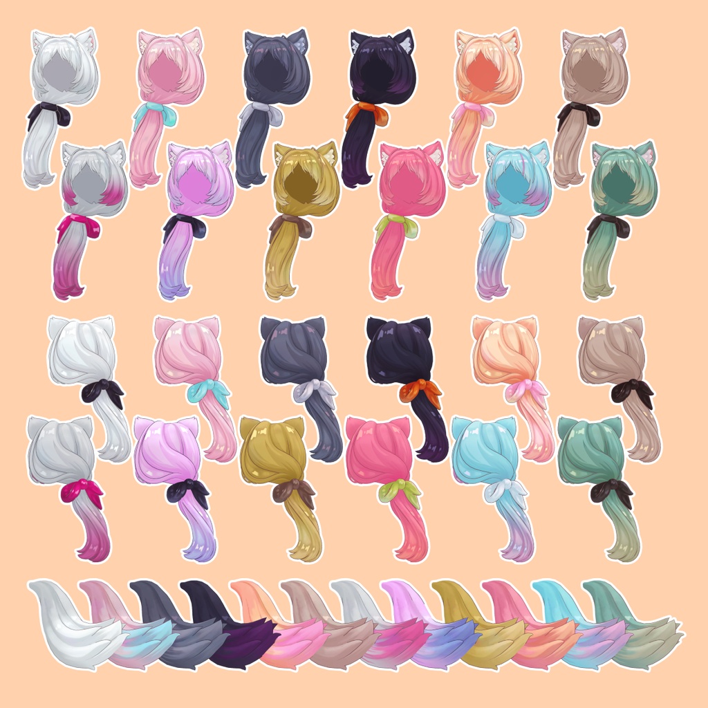 ローポニー・シズカ【25アバター対応 / 3D髪型】