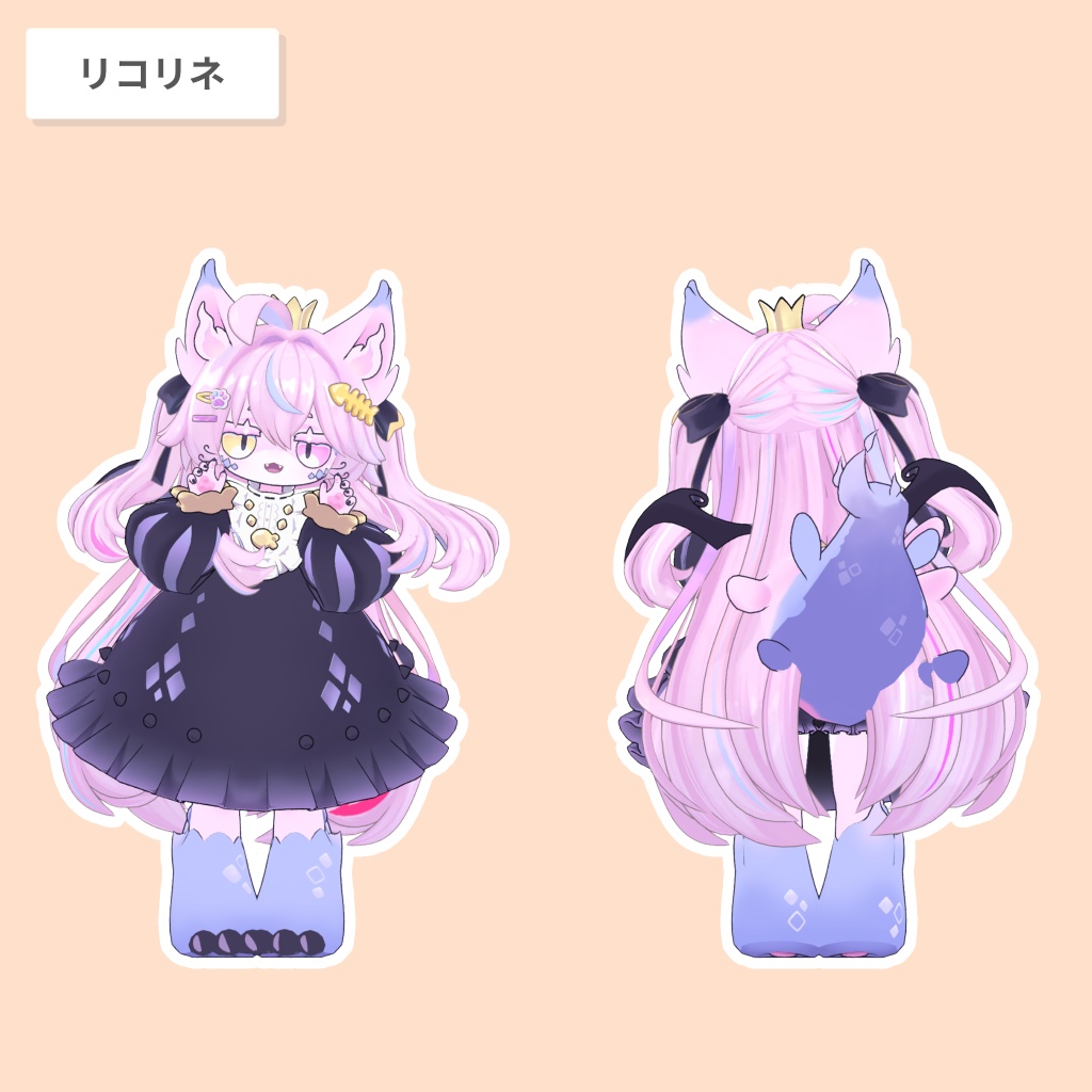 キプさまサイドアップ【23アバター対応 / 3D髪型】