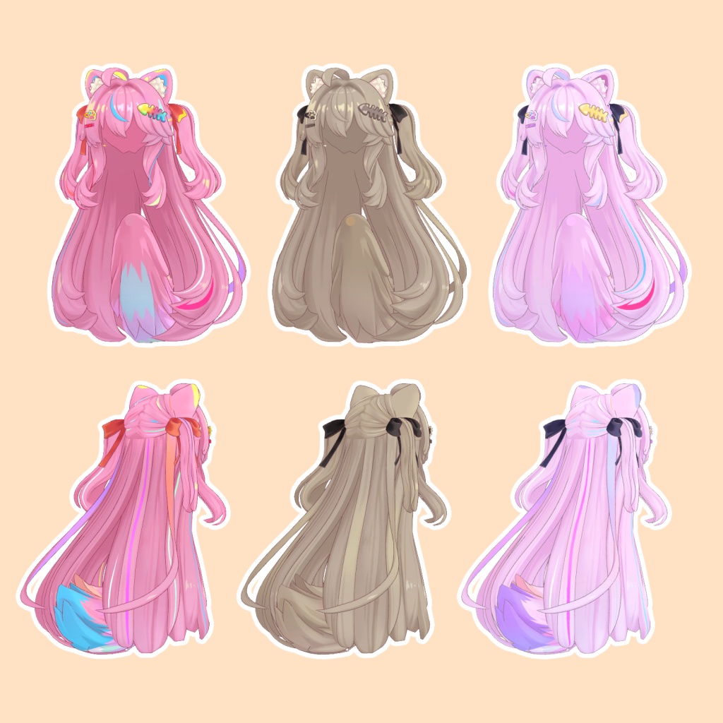 キプさまサイドアップ【23アバター対応 / 3D髪型】