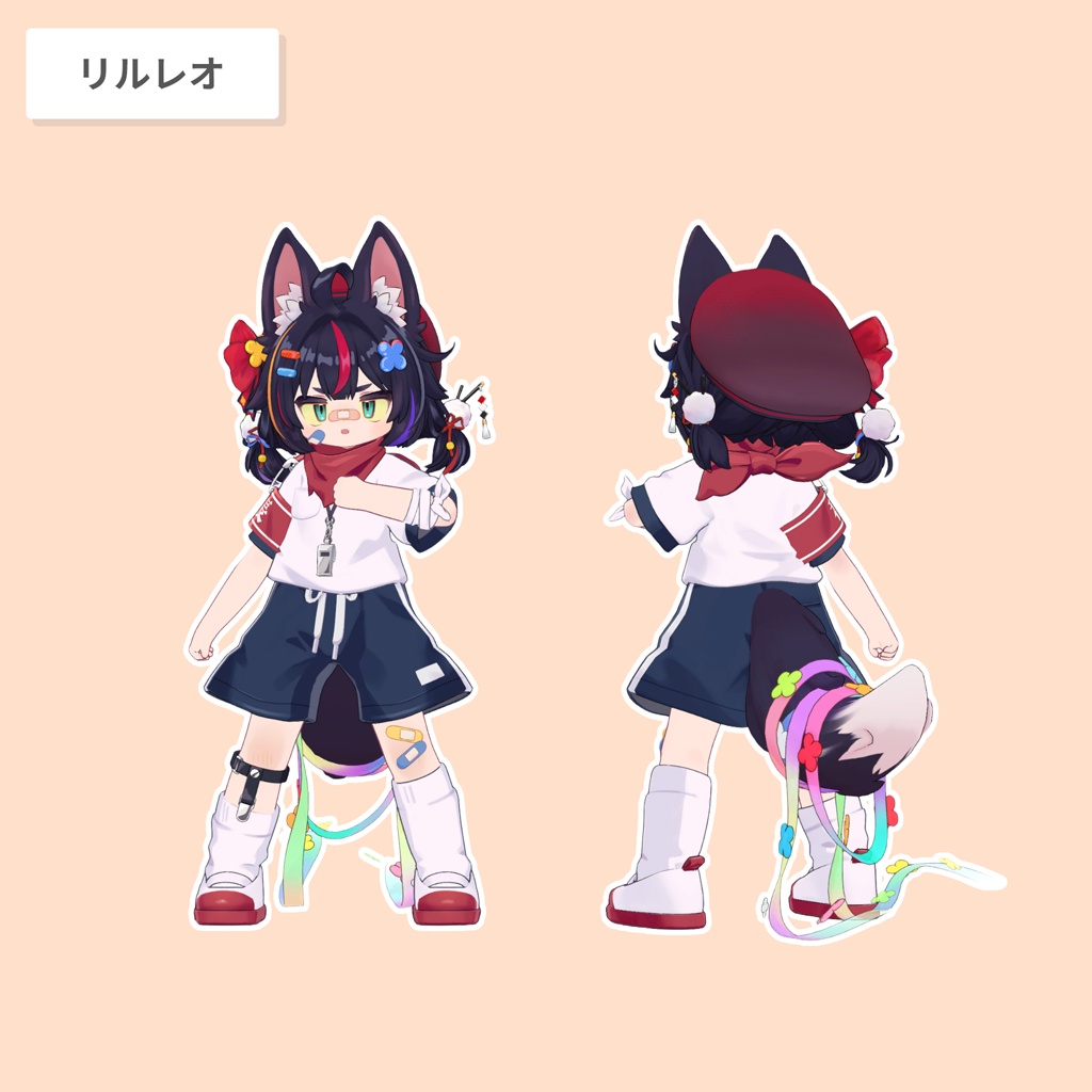 折り紙狐【13アバター対応 / 3D髪型】