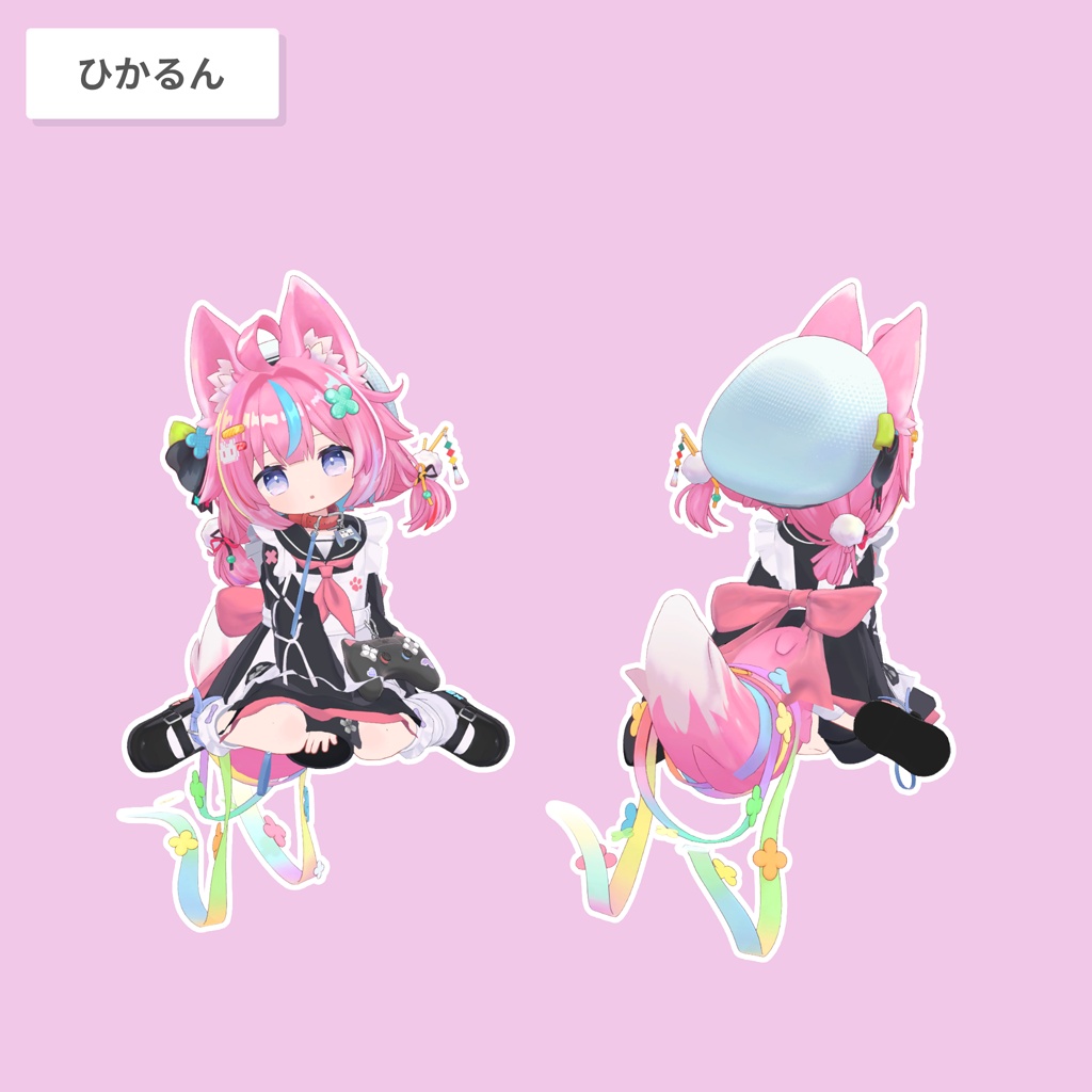 折り紙狐【13アバター対応 / 3D髪型】
