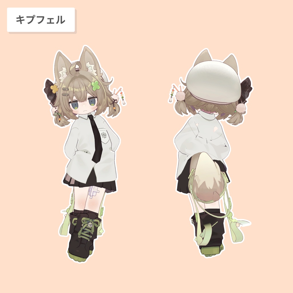 折り紙狐【13アバター対応 / 3D髪型】