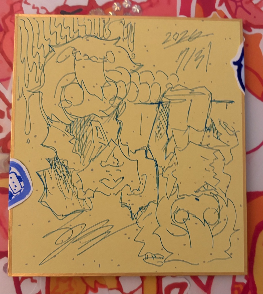 青 色紙原画 落書きセット