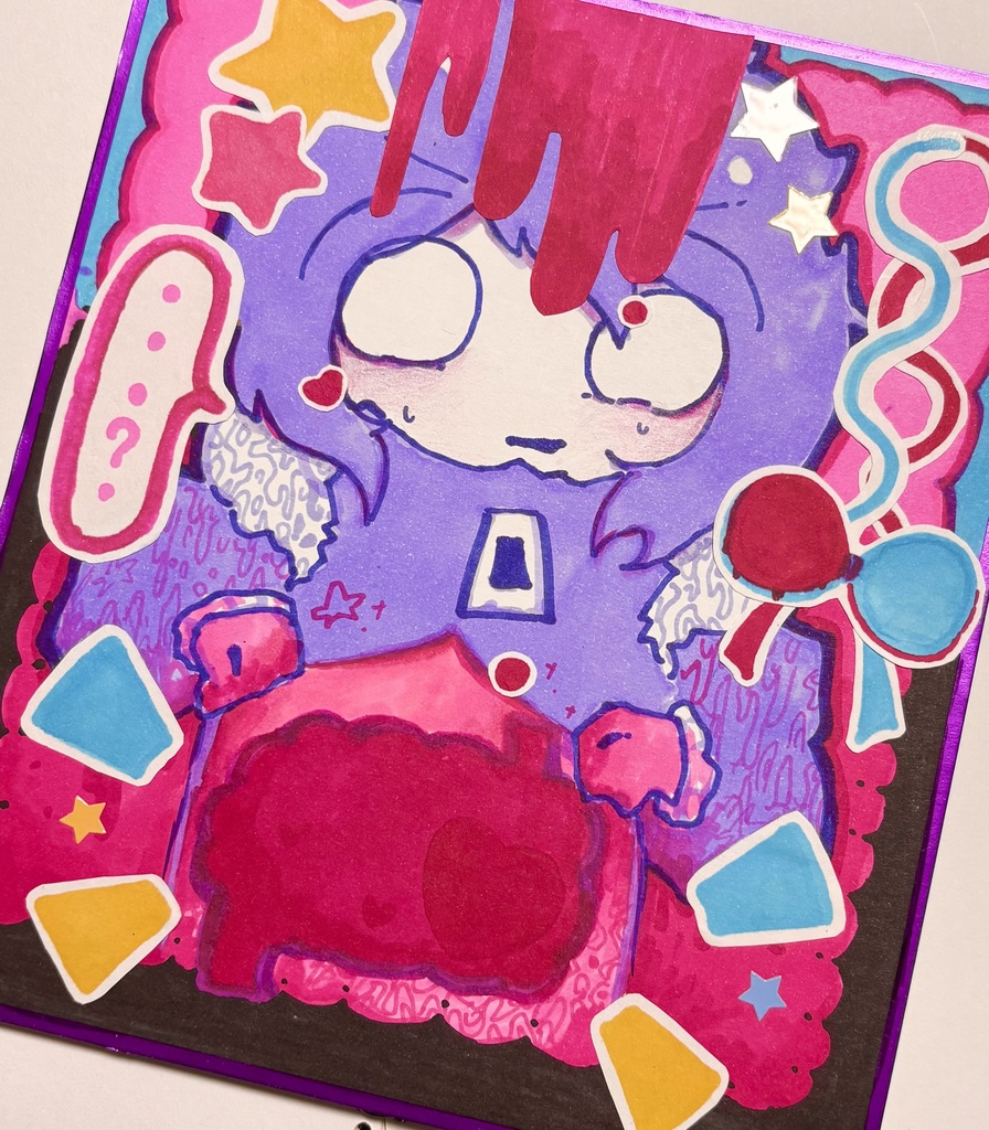 色紙原画 紫💜 落書きセット