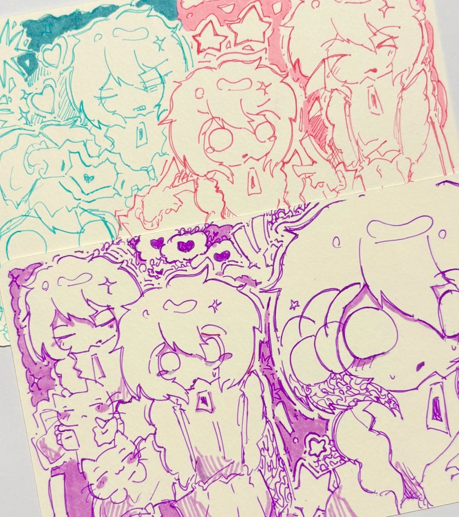 色紙原画 紫💜 落書きセット