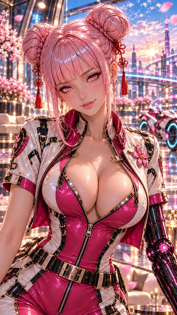 一華 桜ネオンライダー|縦長イラスト3枚セット
