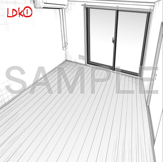 【背景】アパート室内リビングダイニング【素材】