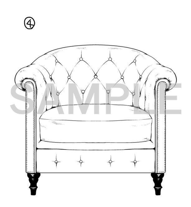 【背景】シングルソファ【素材】