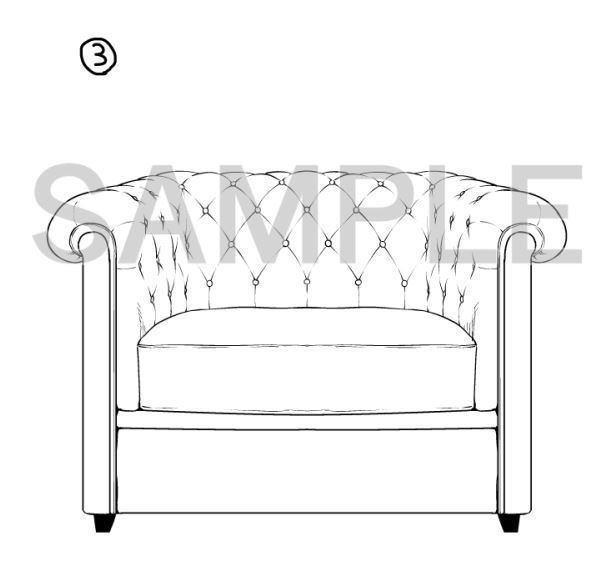 【背景】シングルソファ【素材】