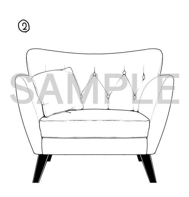 【背景】シングルソファ【素材】