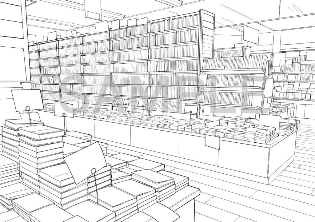 【背景素材】本屋1