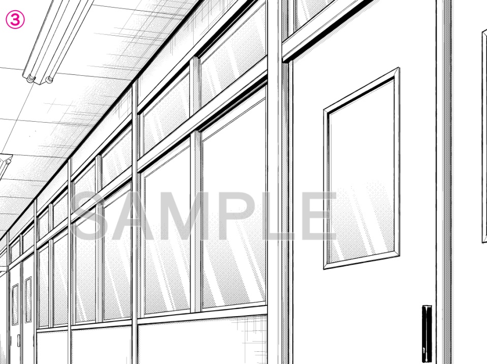 【学校素材1】教室廊下・表札