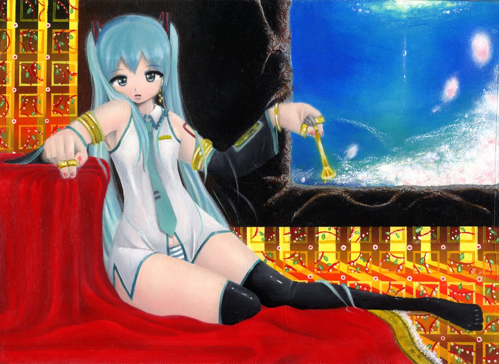 油絵-初音ミク-