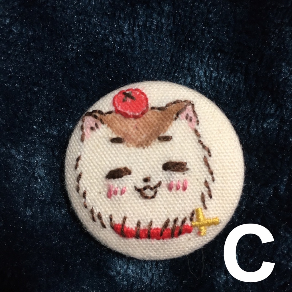 ねこたりあ 刺繍ブローチ ふそそ