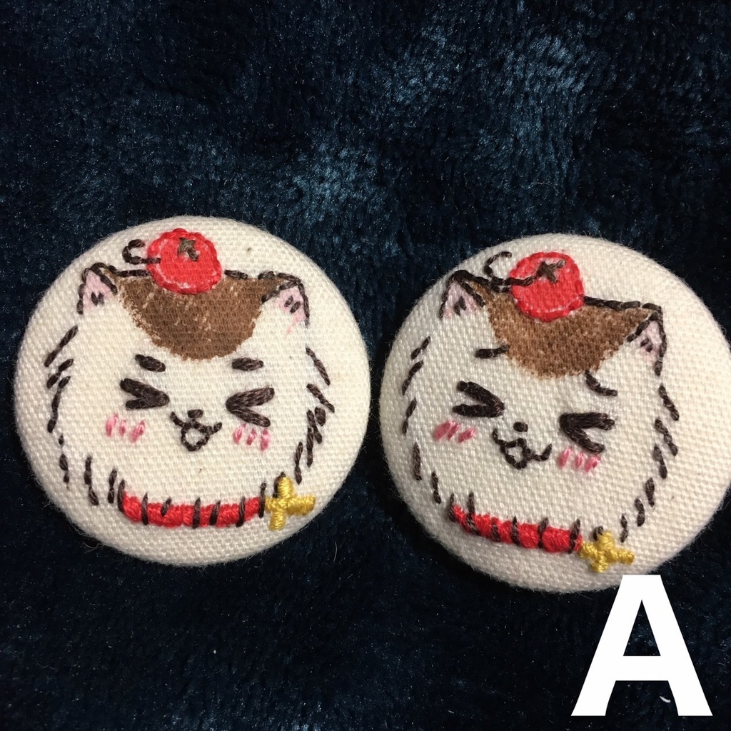 ねこたりあ　刺繍ブローチ　ふそそ