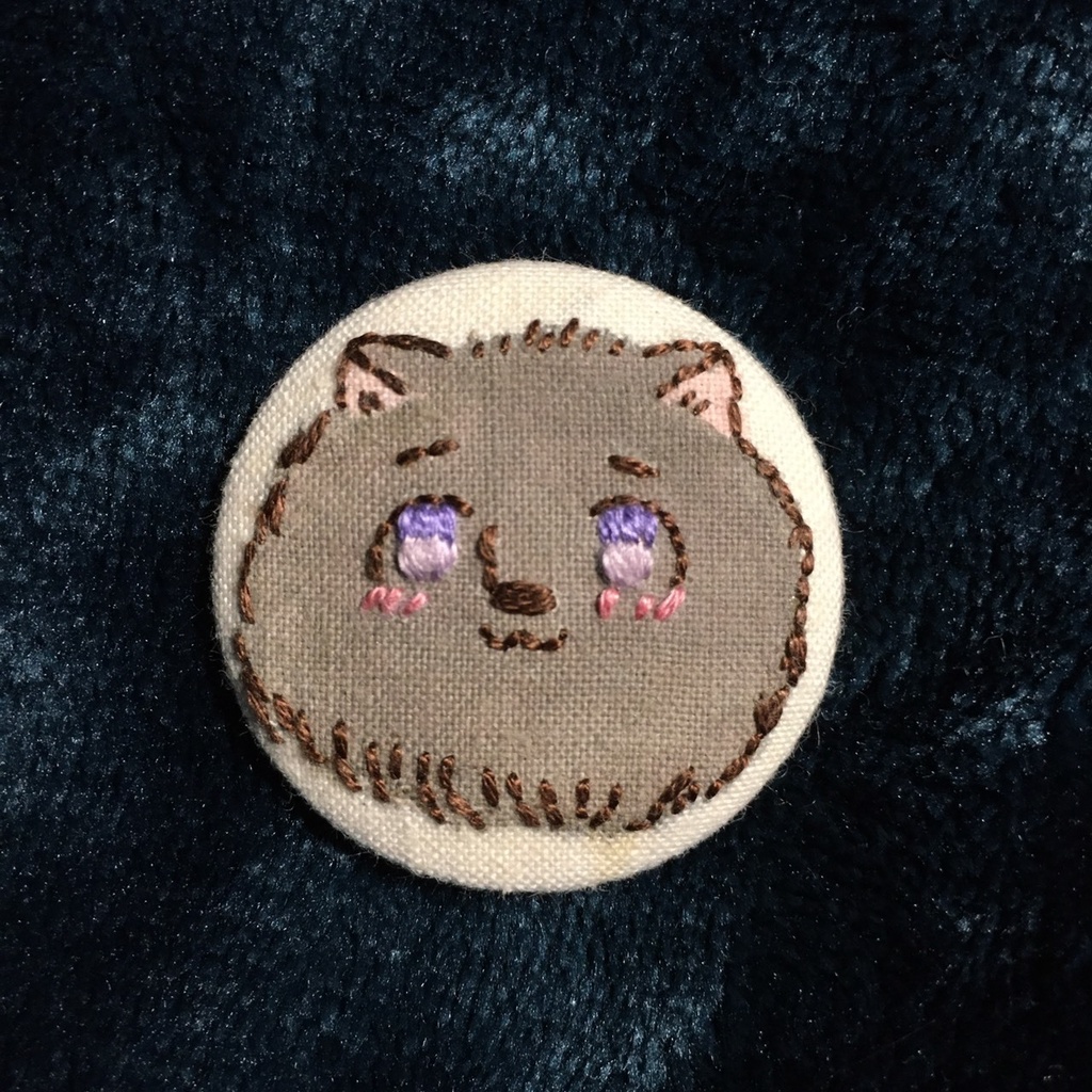 ねこたりあ 刺繍ブローチ