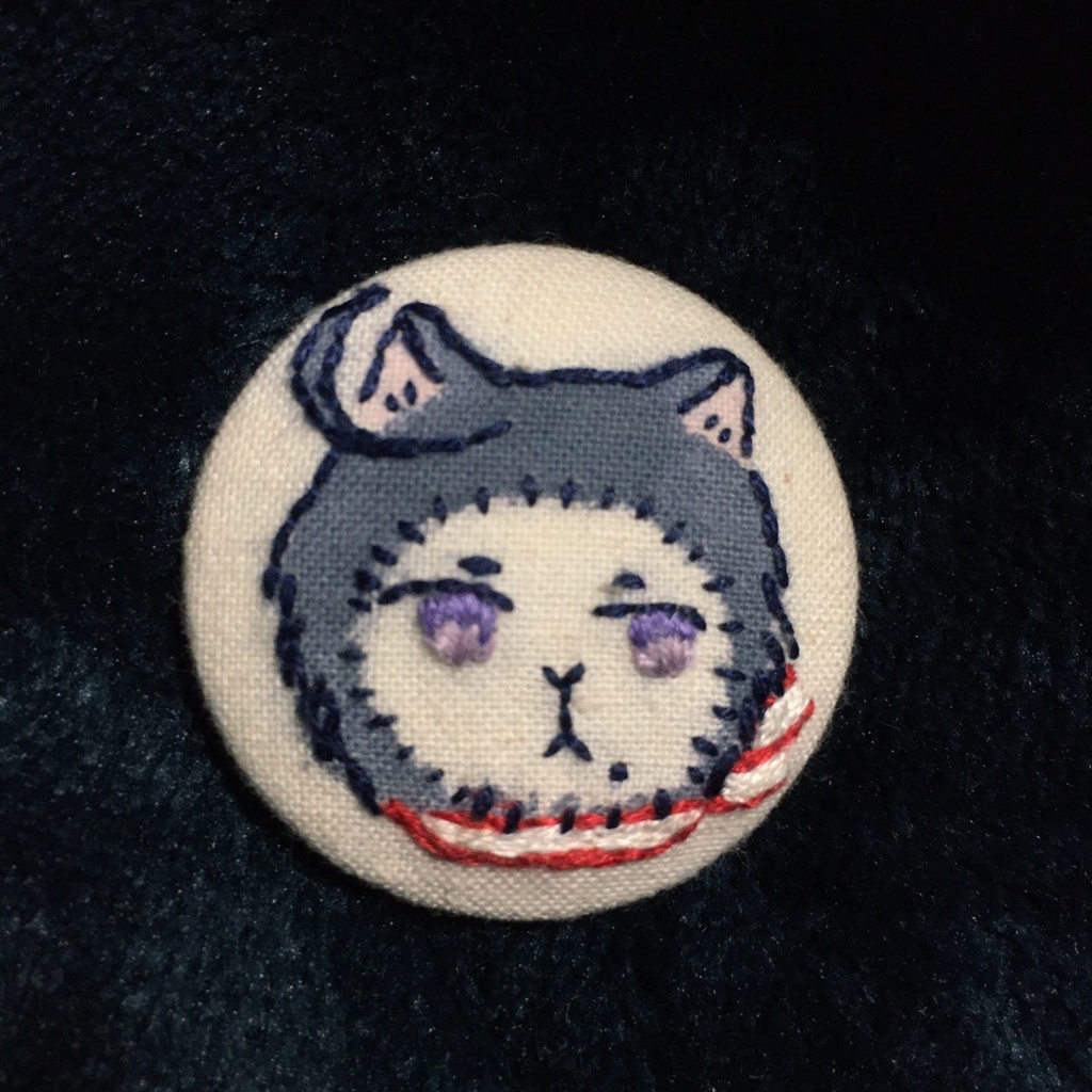 ねこたりあ 刺繍ブローチ
