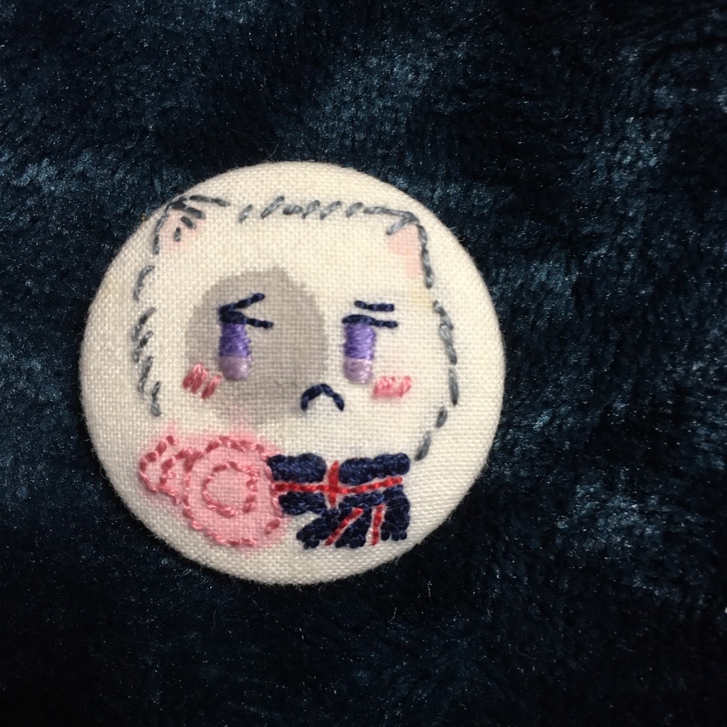 ねこたりあ 刺繍ブローチ ほくおー