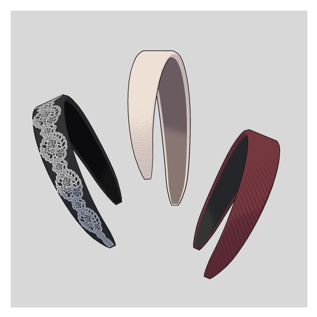 3way レースカチューシャ【Grus/Lapwing対応】