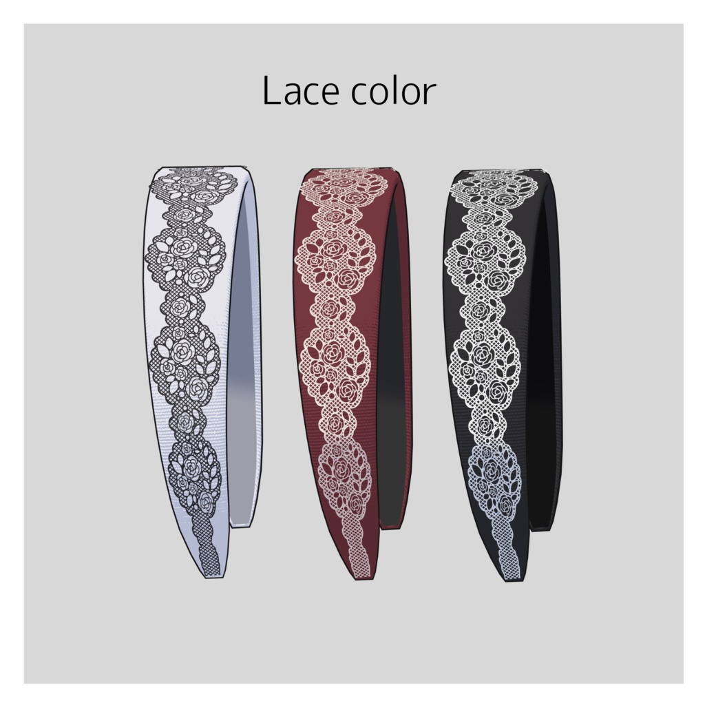 3way レースカチューシャ【Grus/Lapwing対応】