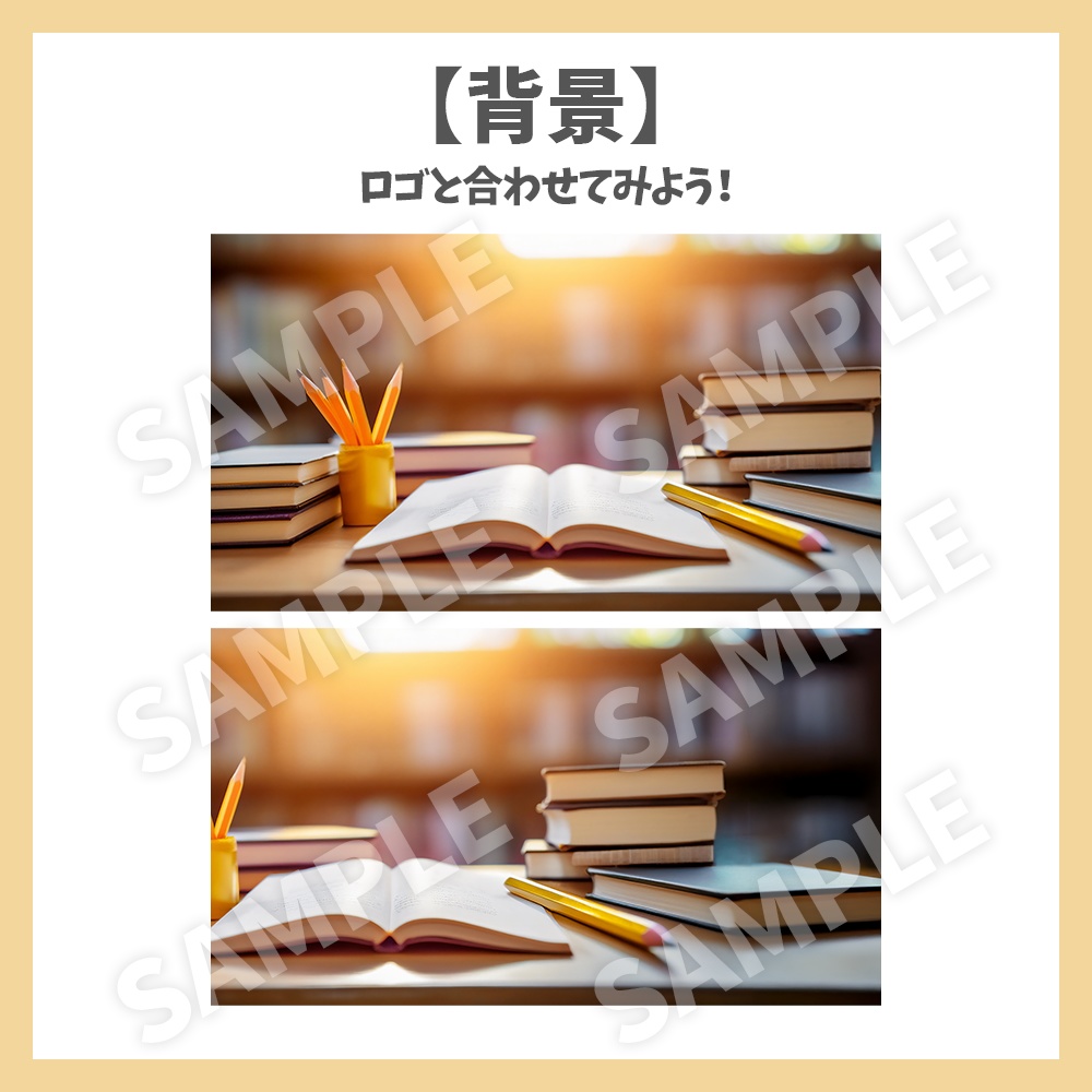 【サムネイル素材】作業配信・雑談・ロゴ8種と背景2種セット【Vtuber/配信者向け】