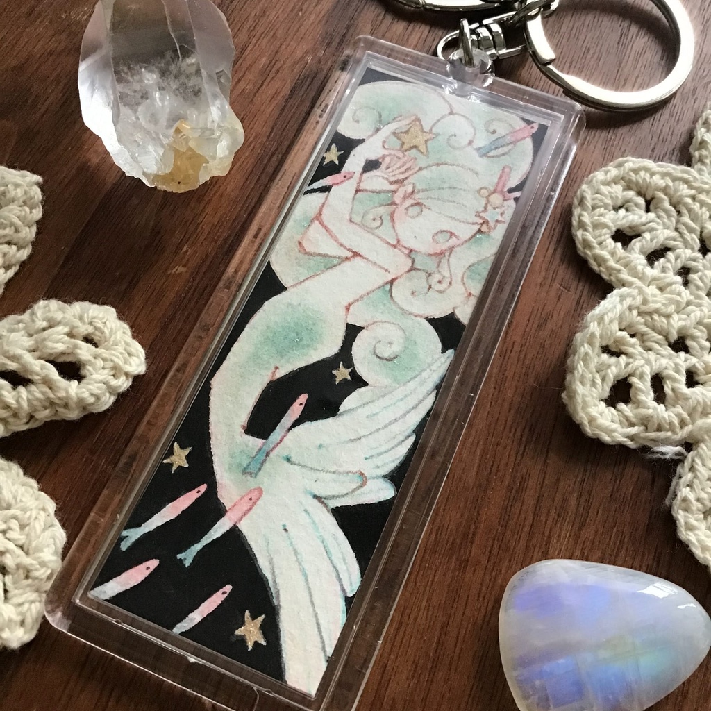 【原画キーホルダー】青い人魚ちゃん