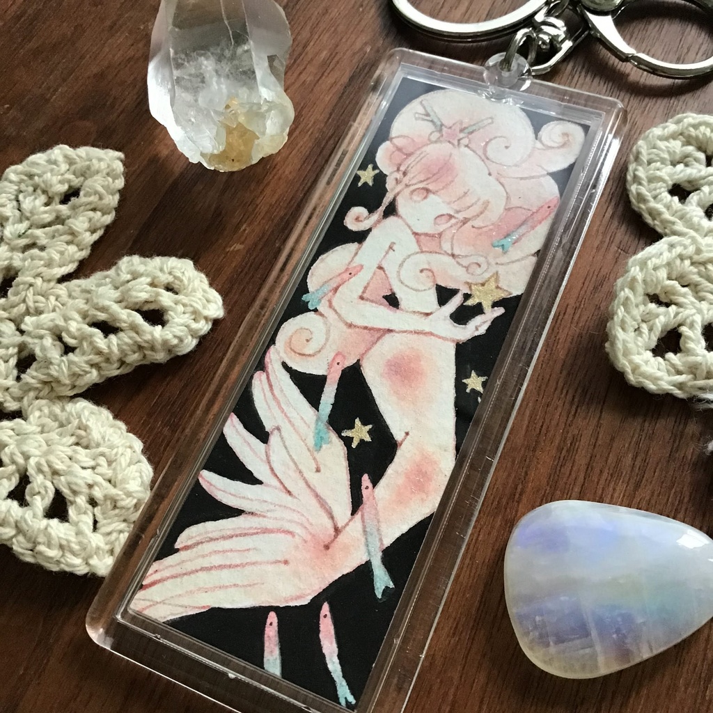 【原画キーホルダー】赤い人魚ちゃん