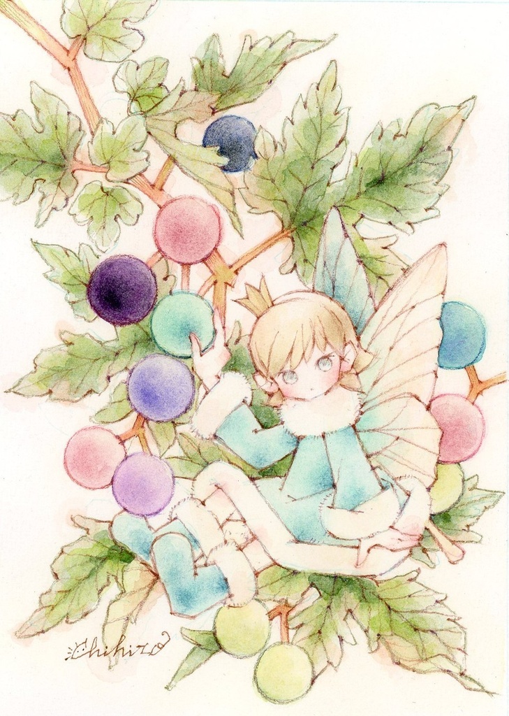 【額装原画】時つぐる妖精－野葡萄－