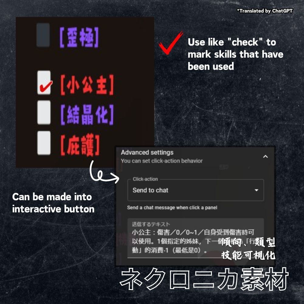 ネクロニカ素材_スキル可視化【ネクロニカ】【TRPG素材】【ココフォリア】【中国語】