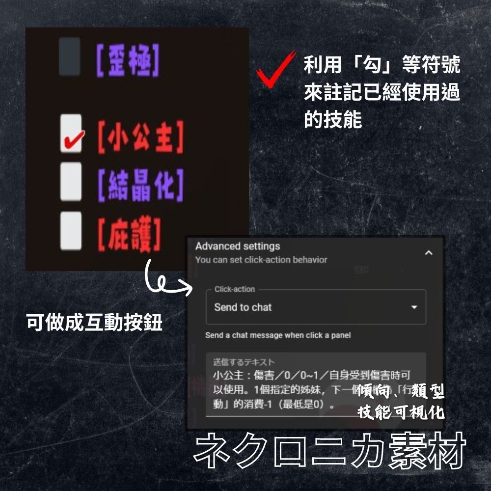 ネクロニカ素材_スキル可視化【ネクロニカ】【TRPG素材】【ココフォリア】【中国語】