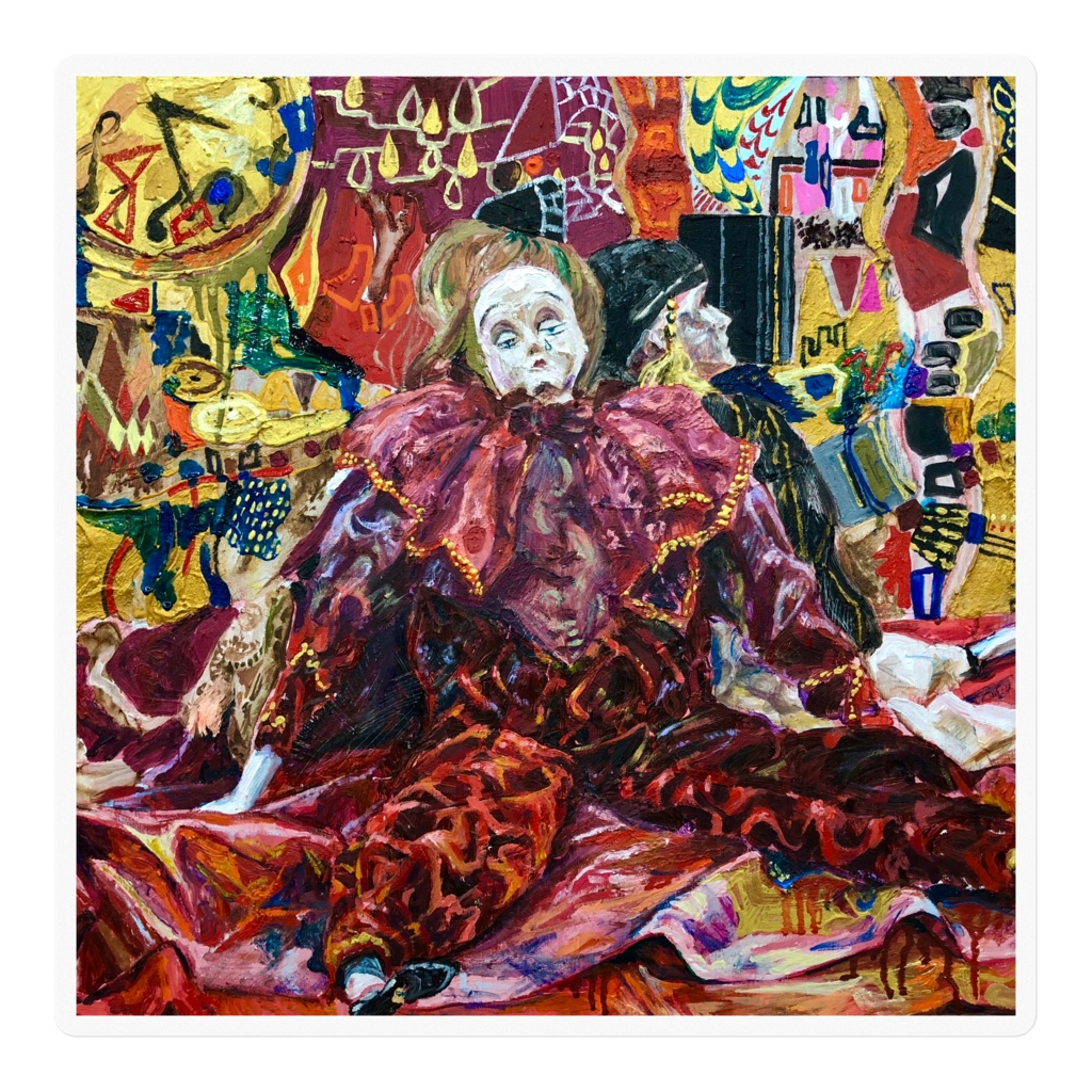 ビスクドールの絵  ステッカー