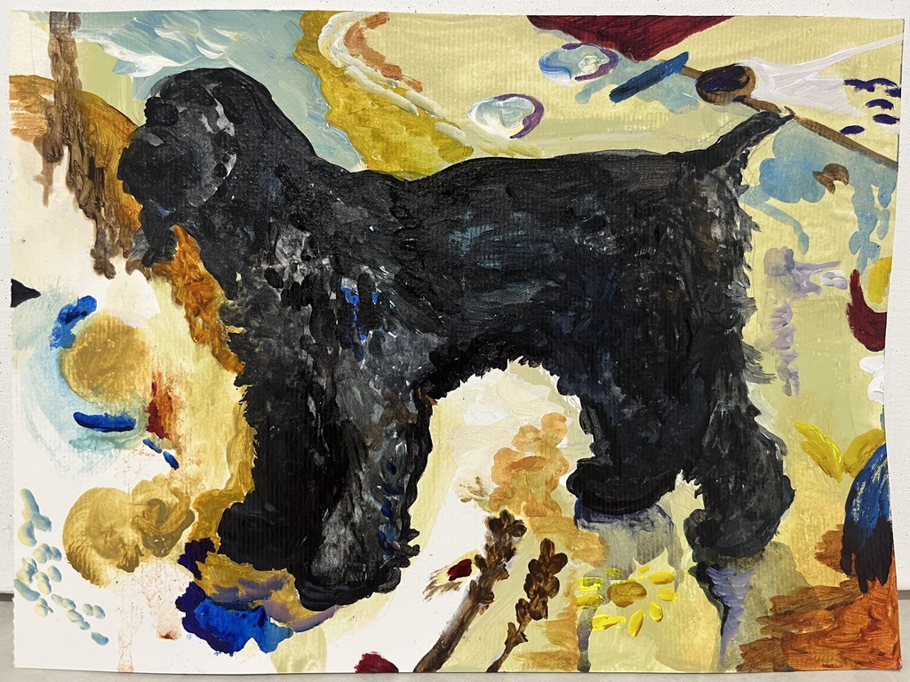ドローイング「黒い犬」A4