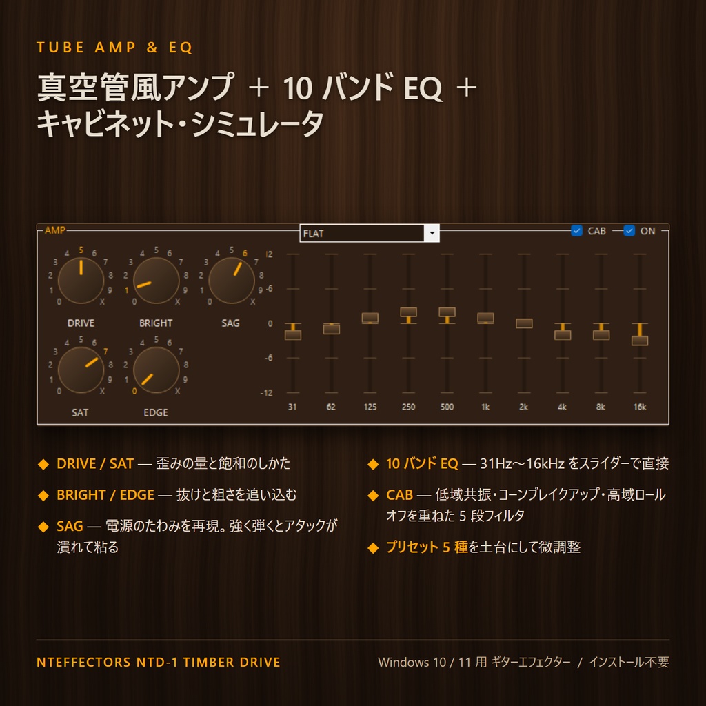 PC用ギターエフェクター NTD-1 Timber Drive (無料版)