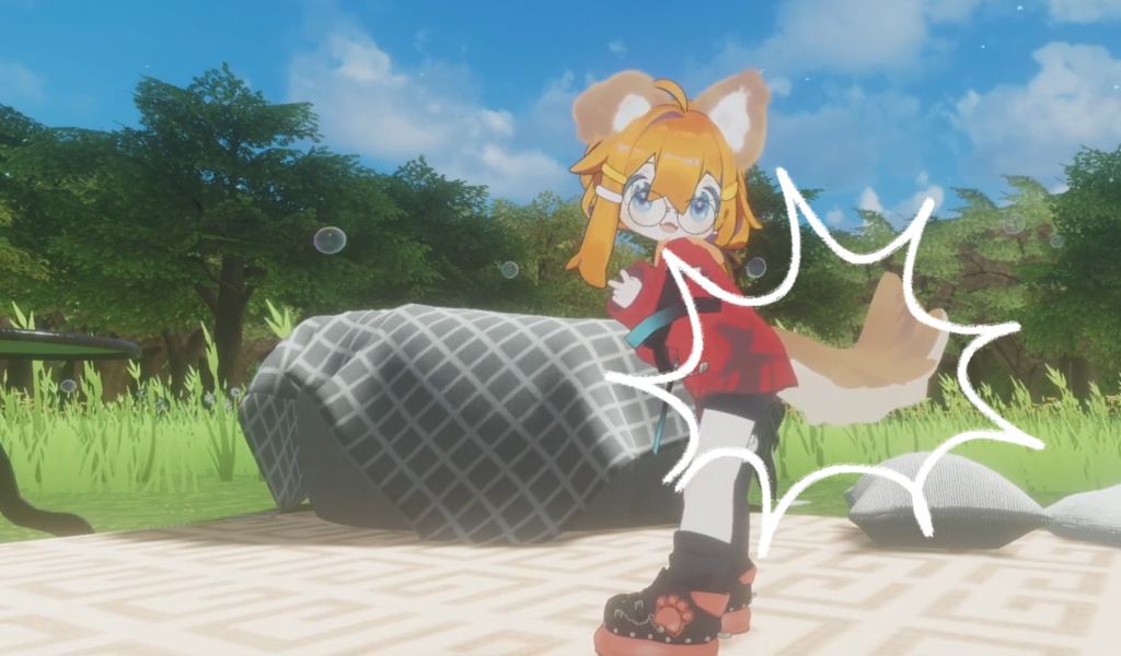 【VRChatアバターギミック】【無料】まめモフしっぽギミック