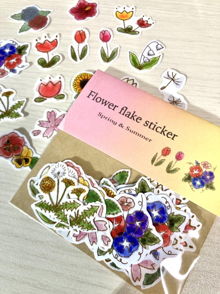 フラワーフレークシール　Flower flake sticker