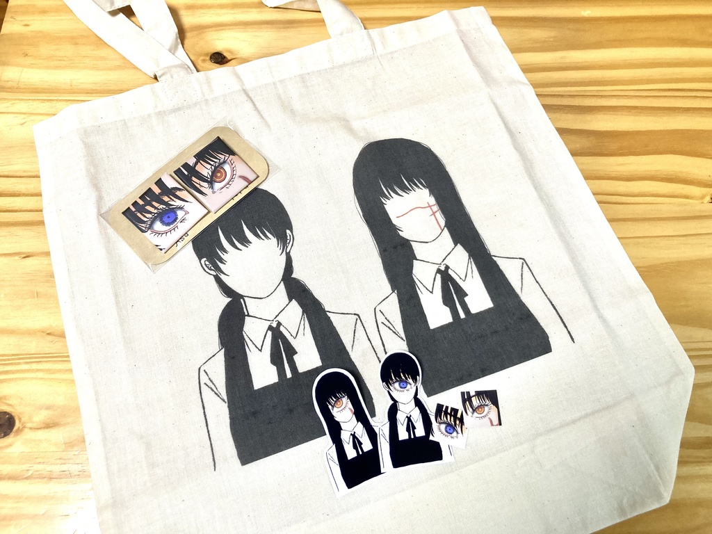 アサとヨルのエコバッグ&缶バッチセット