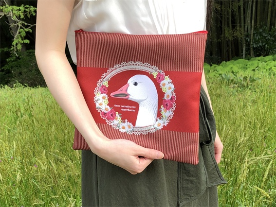 日本雁を保護する会「ハクガンポーチLサイズ」