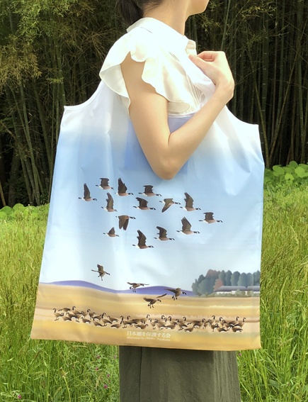 日本雁を保護する会「シジュウカラガン大容量エコバッグ」（送料込み商品）
