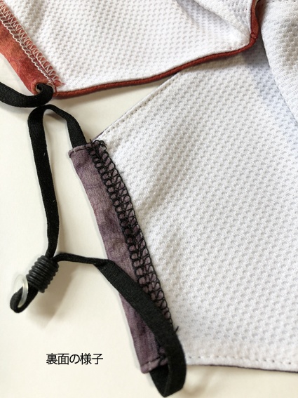 2枚セット立体型メッシュマスク「和柄の雁マスク(朱色と墨色)」