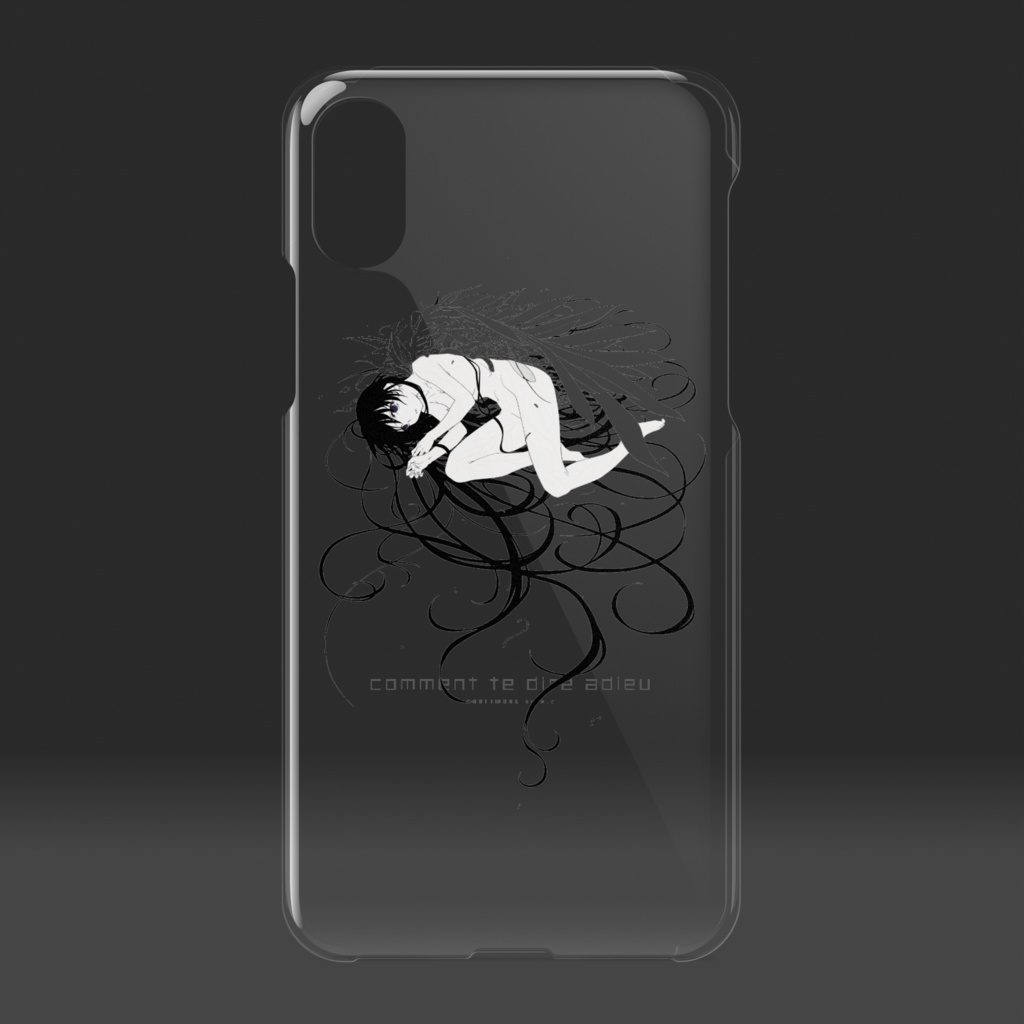 アイハカゲロウiPhoneケース・モノクロ