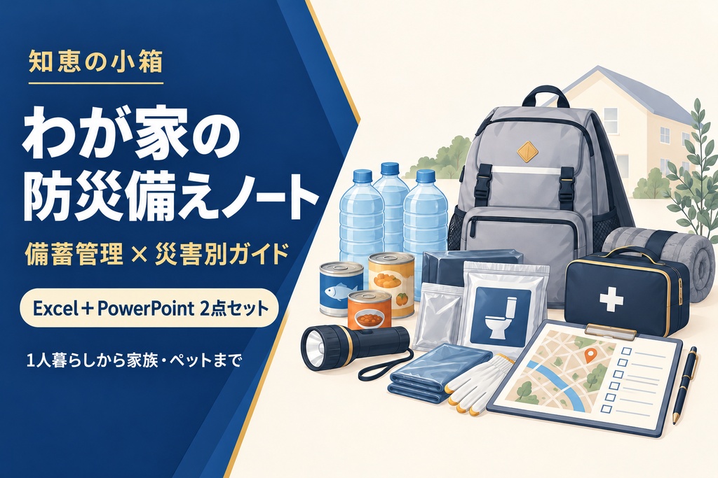 わが家の防災備えノート｜備蓄・賞味期限・災害別ガイド【Excel＋PowerPoint】