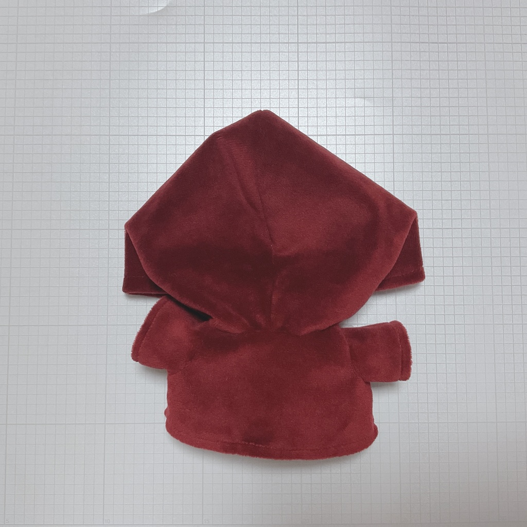 20cmぬい用 フード付きボアパーカー