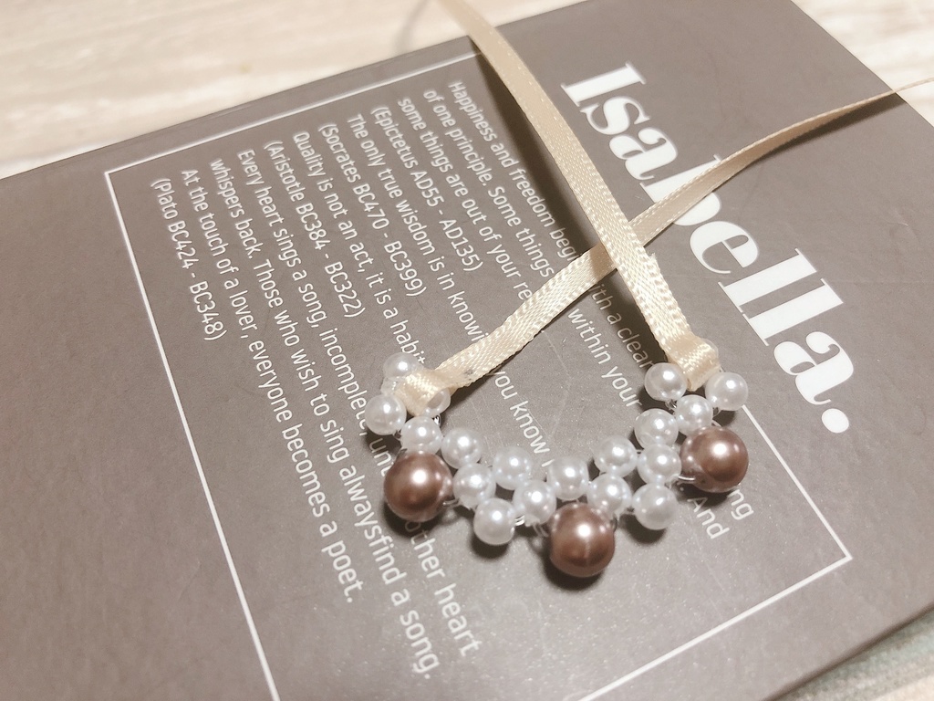 1/4 21:15 パールビーズとリボンのつけ襟