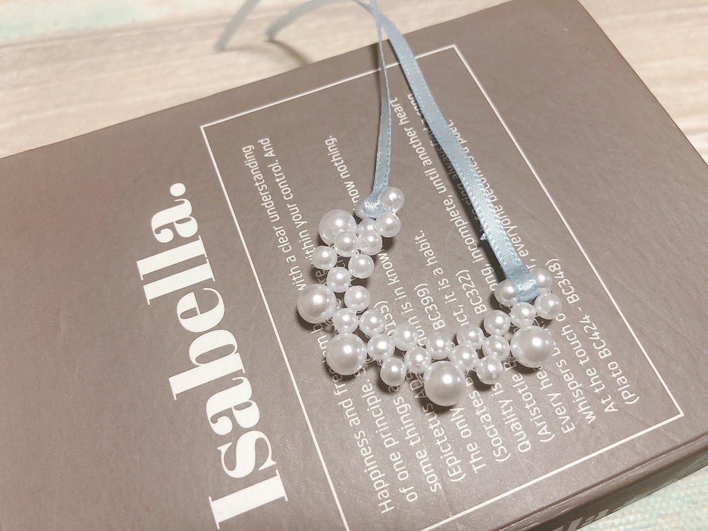 1/4 21:15 パールビーズとリボンのつけ襟