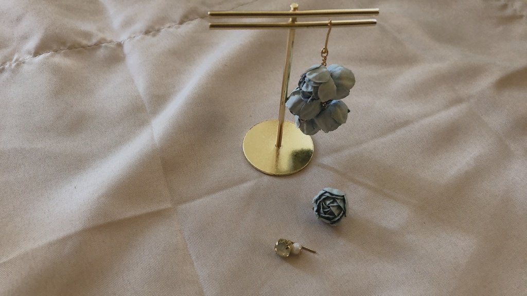 <再販無し>with NUI ちいさな布薔薇のおそろいアクセサリー