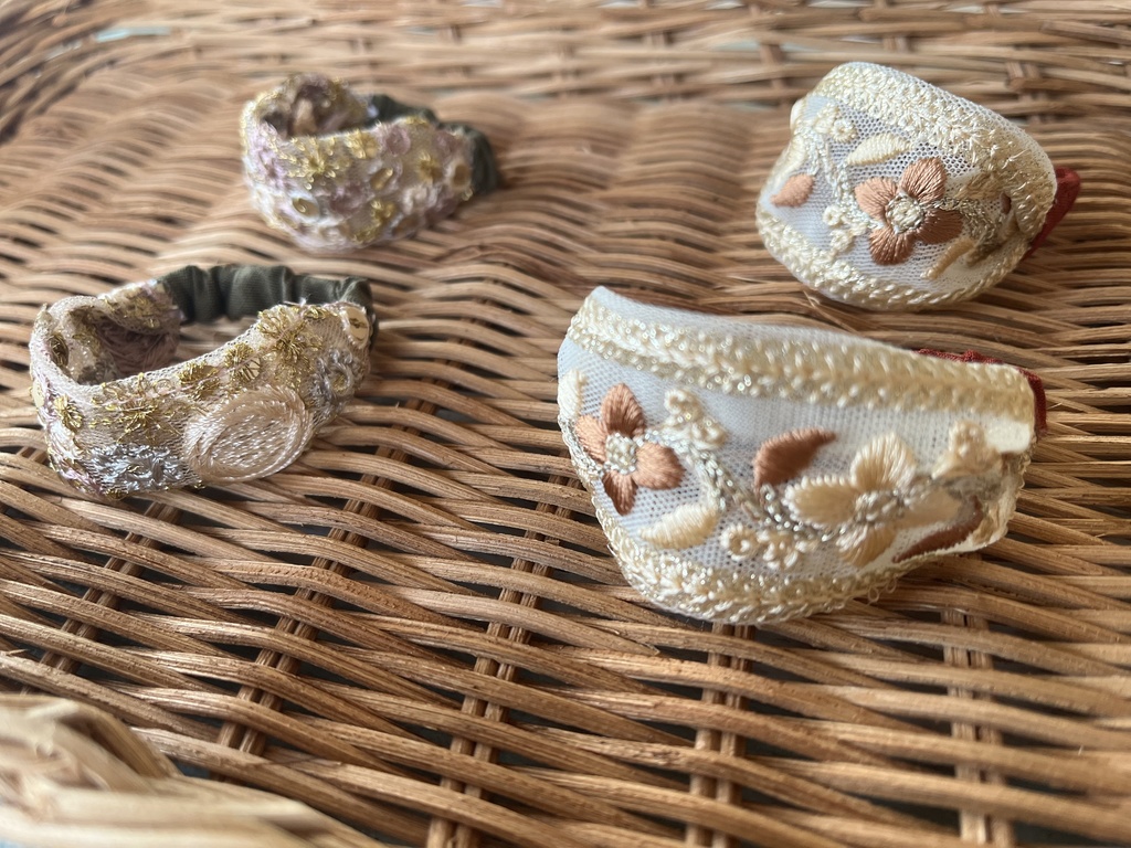 1/15 新しい年を祝う、インド刺繍リボンのヘアターバン