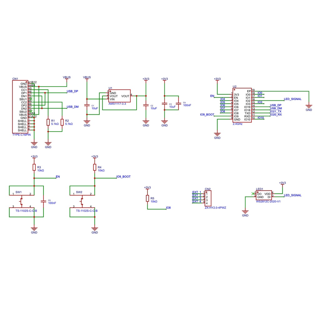 ESP32-C3マイコン プロトタイピング基板(C形)